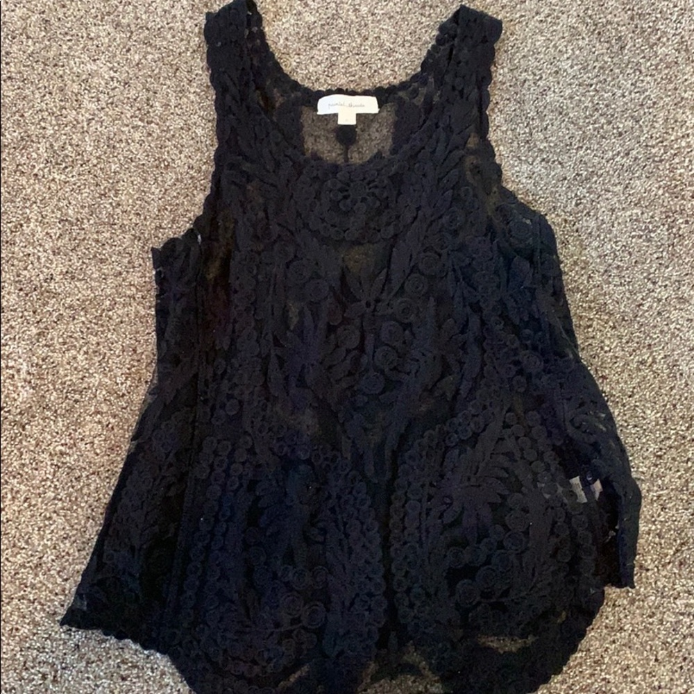 Sheer black lace tank